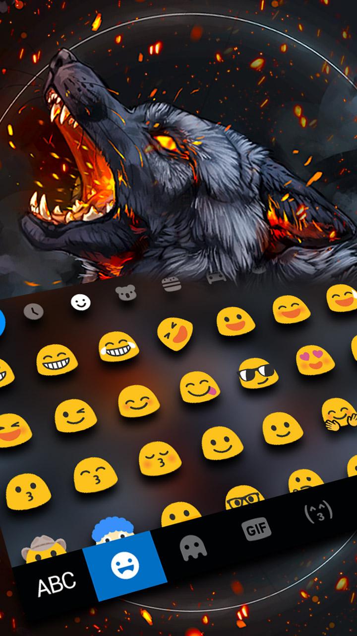 اسکرین شات 3 برنامه Flaming Wolf Keyboard Theme