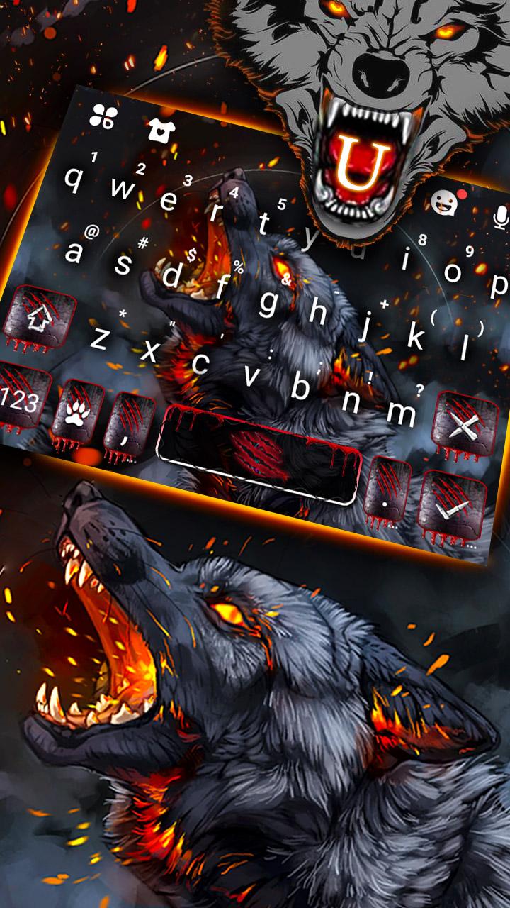 اسکرین شات 2 برنامه Flaming Wolf Keyboard Theme