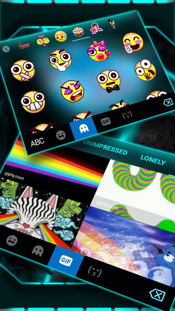 اسکرین شات 4 برنامه Flashy Neon Sports Car Keyboard Theme