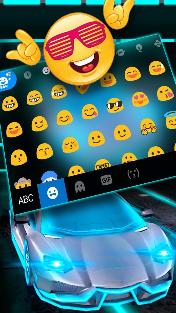 اسکرین شات 3 برنامه Flashy Neon Sports Car Keyboard Theme