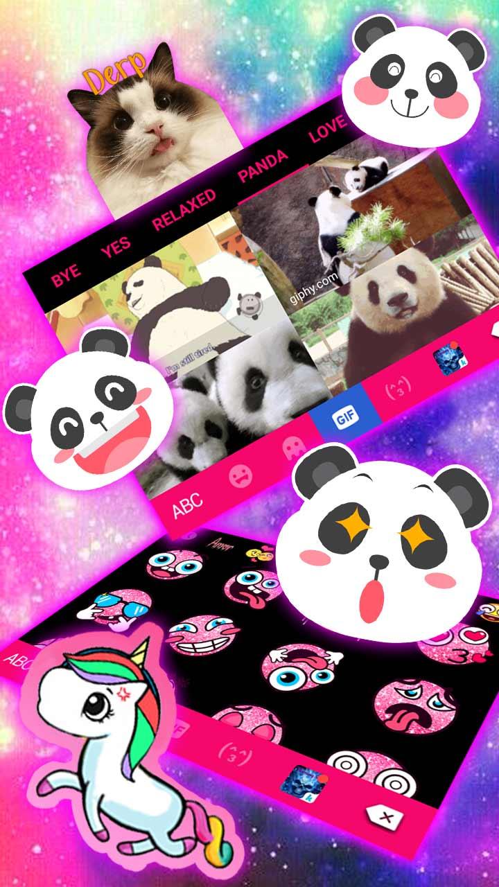 اسکرین شات 3 برنامه Galaxy Baby Panda Keyboard Theme