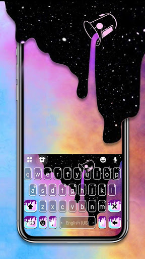 اسکرین شات 1 برنامه Galaxy Color Drip Keyboard Background