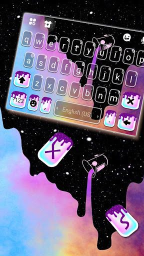 اسکرین شات 2 برنامه Galaxy Color Drip Keyboard Background