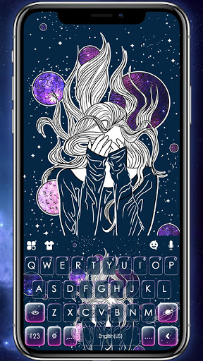 اسکرین شات 1 برنامه Galaxy Girl Keyboard Theme