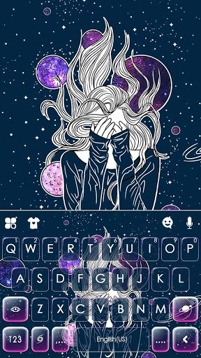 اسکرین شات 5 برنامه Galaxy Girl Keyboard Theme