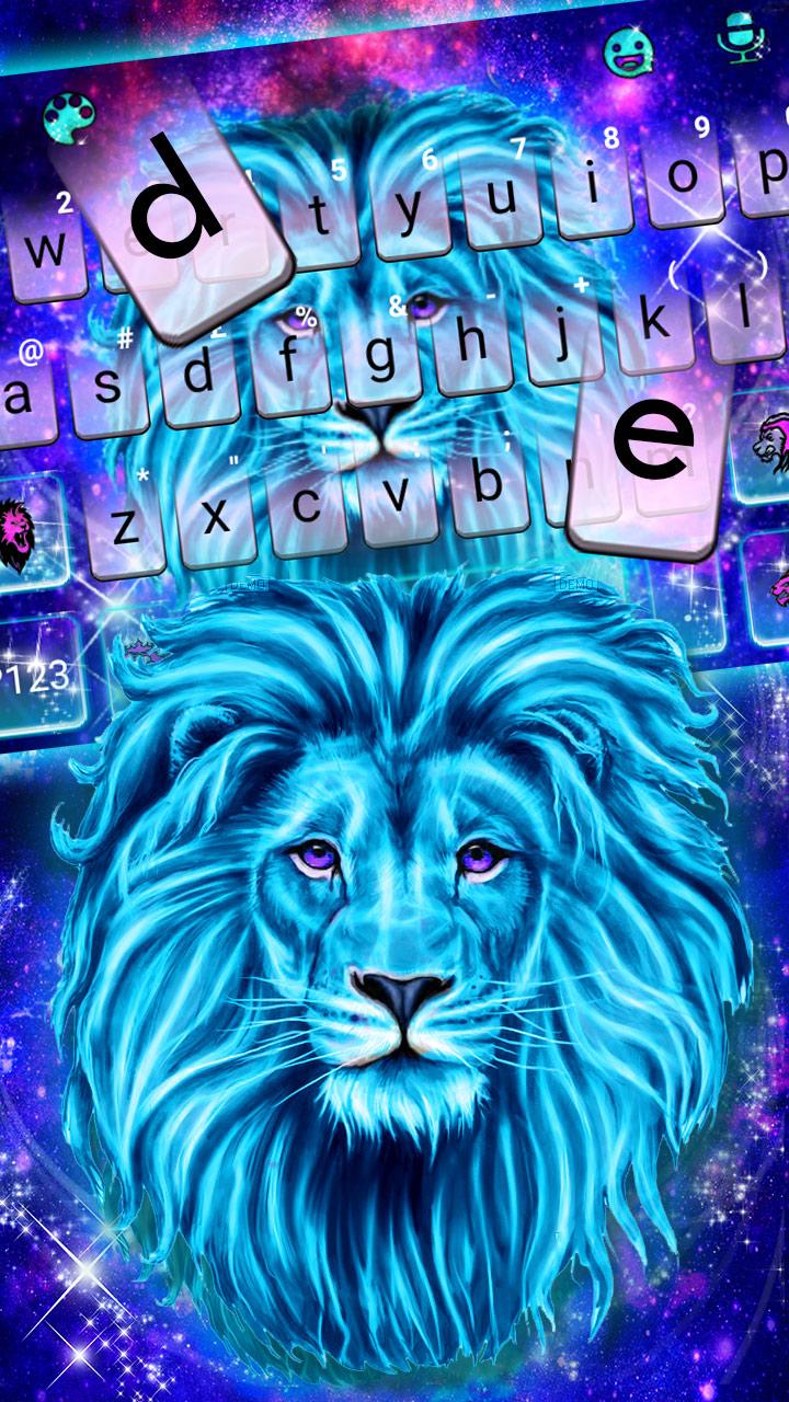 اسکرین شات 3 برنامه Galaxy Neon Lion Keyboard Theme