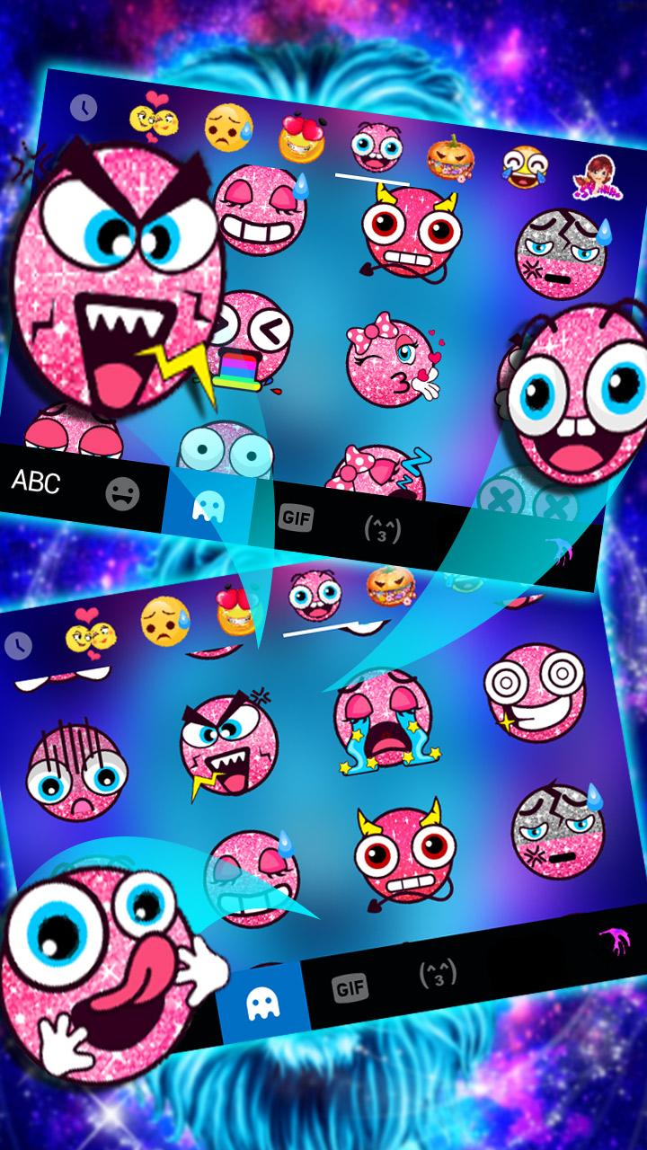 اسکرین شات 2 برنامه Galaxy Neon Lion Keyboard Theme