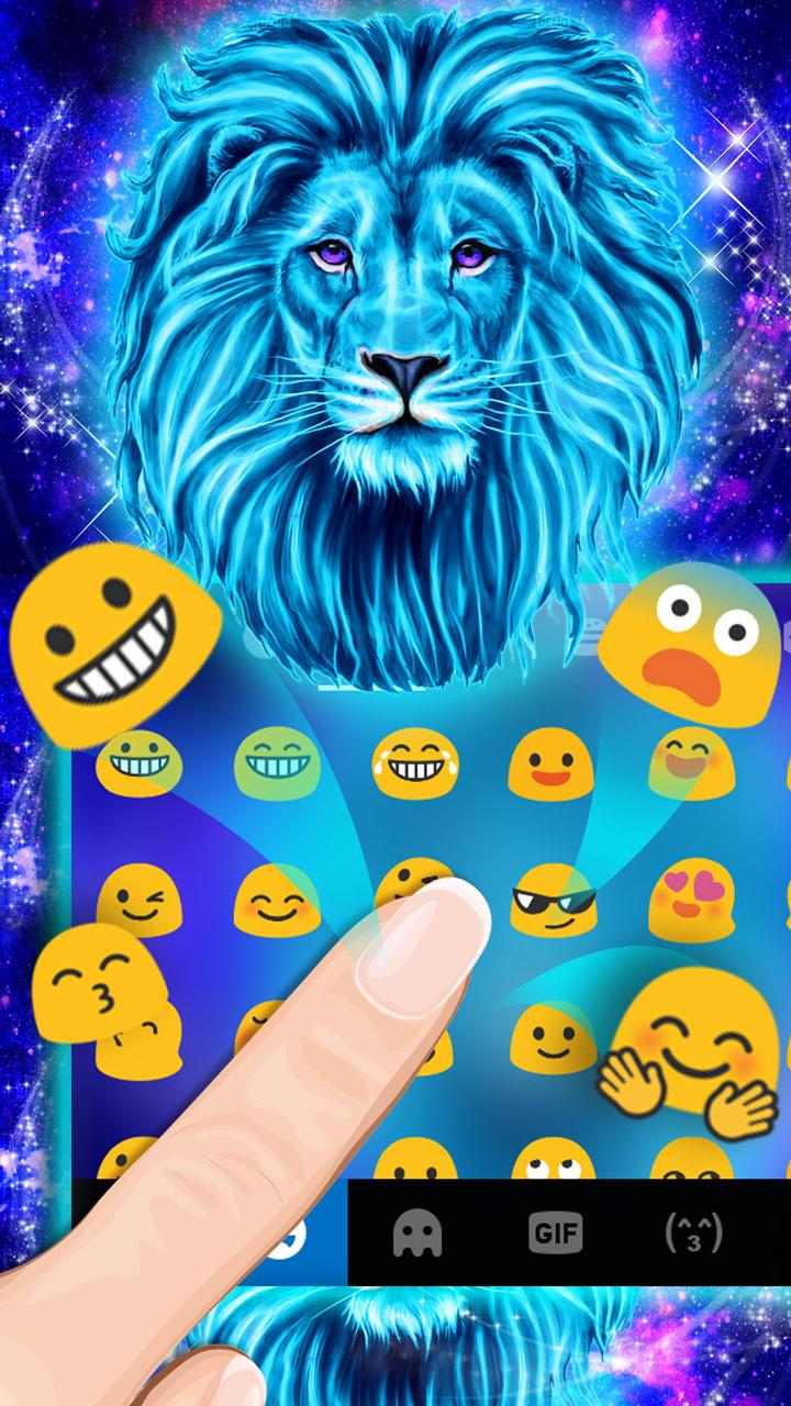 اسکرین شات 4 برنامه Galaxy Neon Lion Keyboard Theme