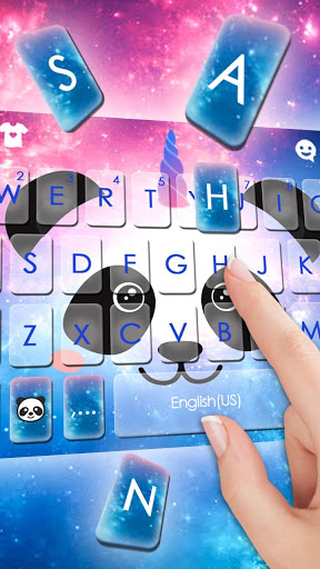 اسکرین شات 2 برنامه Galaxy Unicorn Panda Keyboard Theme