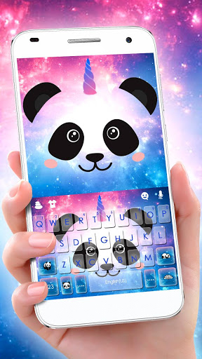 اسکرین شات 1 برنامه Galaxy Unicorn Panda Keyboard Theme