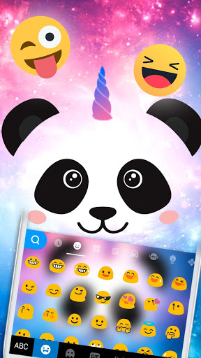 اسکرین شات 3 برنامه Galaxy Unicorn Panda Keyboard Theme