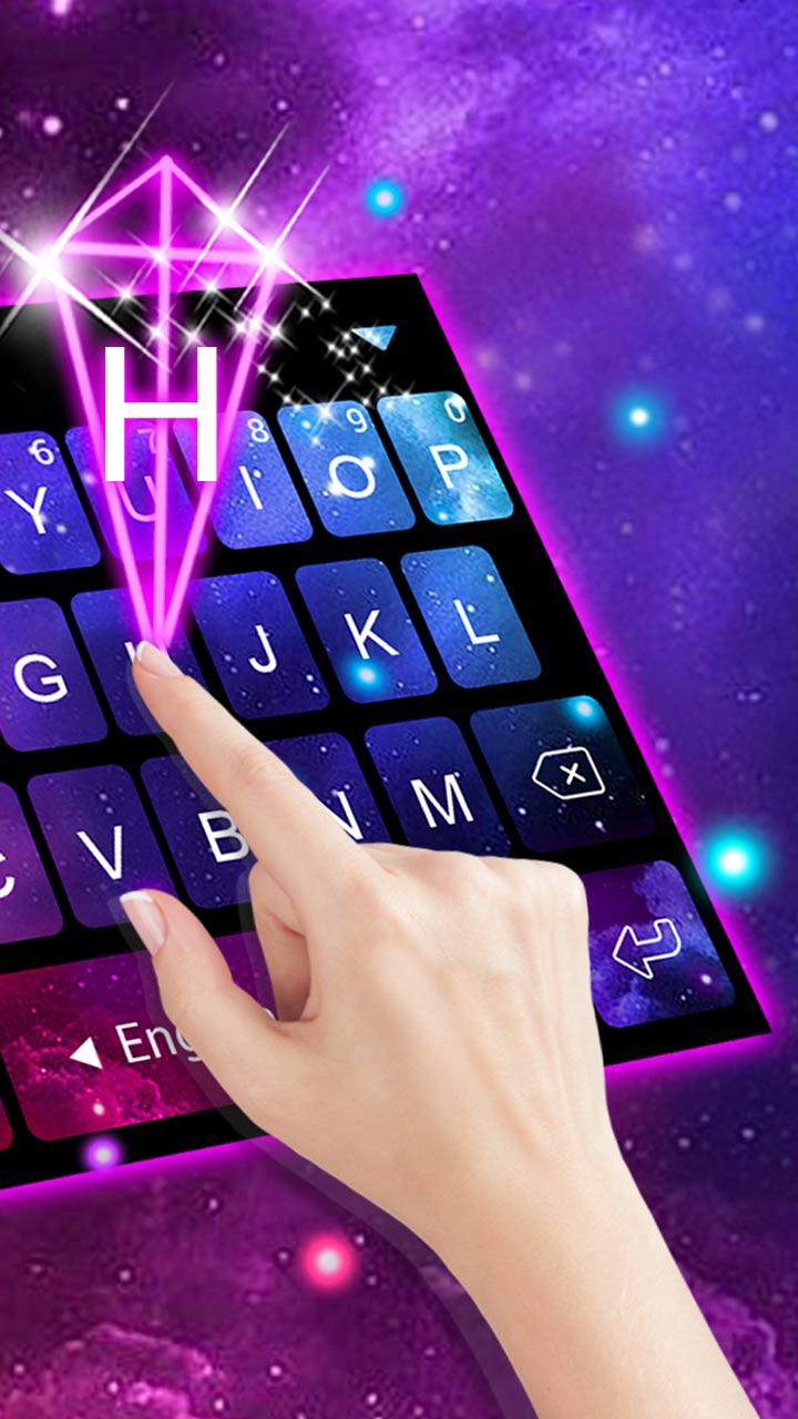 اسکرین شات 2 برنامه Galaxy 3d Hologram Keyboard Theme