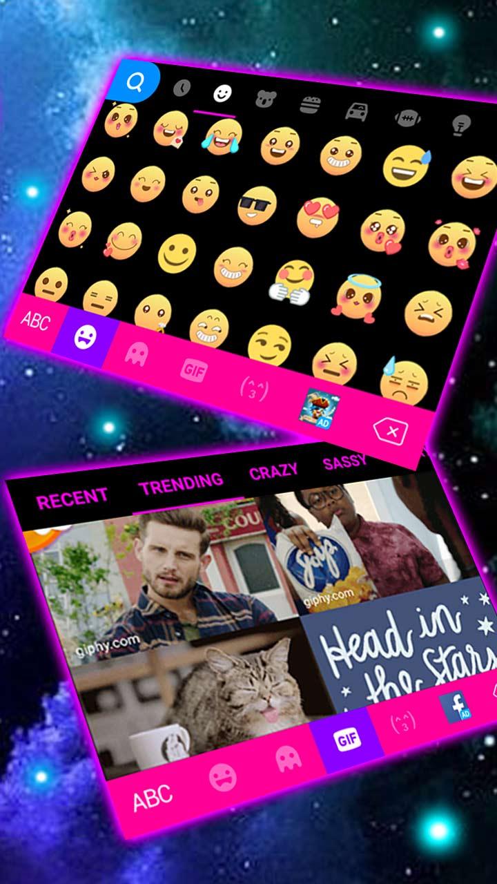 اسکرین شات 4 برنامه Galaxy 3d Hologram Keyboard Theme