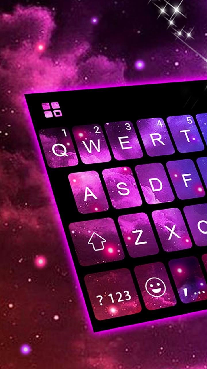 اسکرین شات 1 برنامه Galaxy 3d Hologram Keyboard Theme