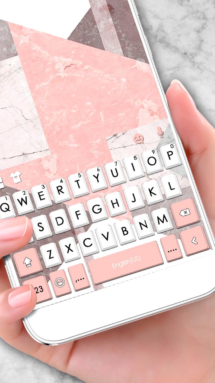 اسکرین شات 1 برنامه Geometric Coral Pink Keyboard Theme