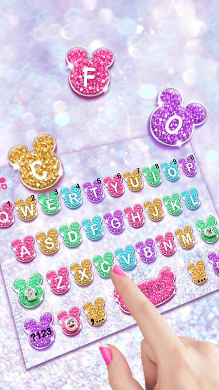 اسکرین شات 2 برنامه Girly Glitter Minny Keyboard T