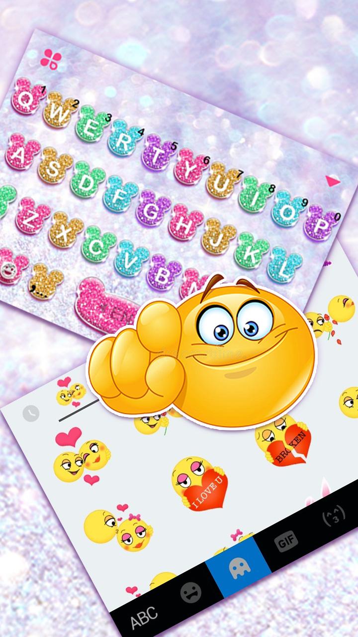 اسکرین شات 3 برنامه Girly Glitter Minny Keyboard T
