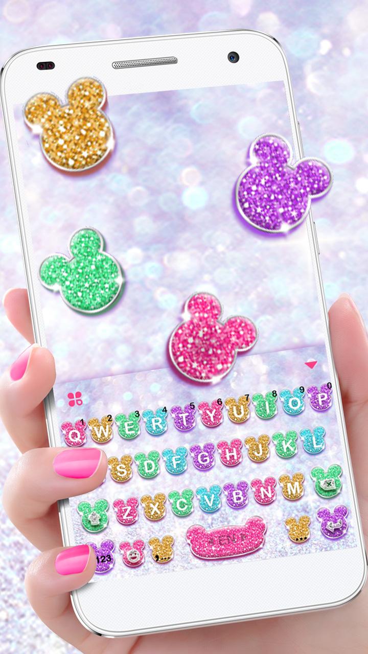 اسکرین شات 1 برنامه Girly Glitter Minny Keyboard T