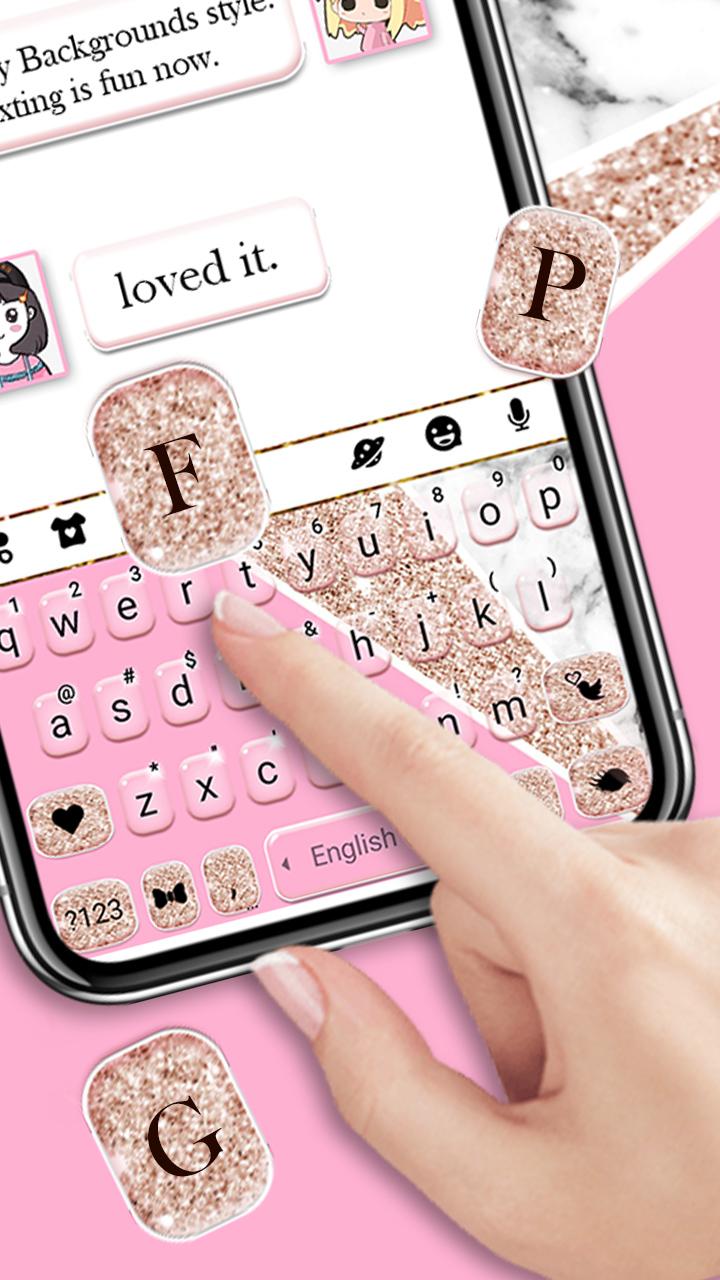 اسکرین شات 2 برنامه Girly Pink Glitter Theme
