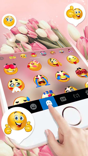 اسکرین شات 4 برنامه Girly Pink Tulip Keyboard Theme