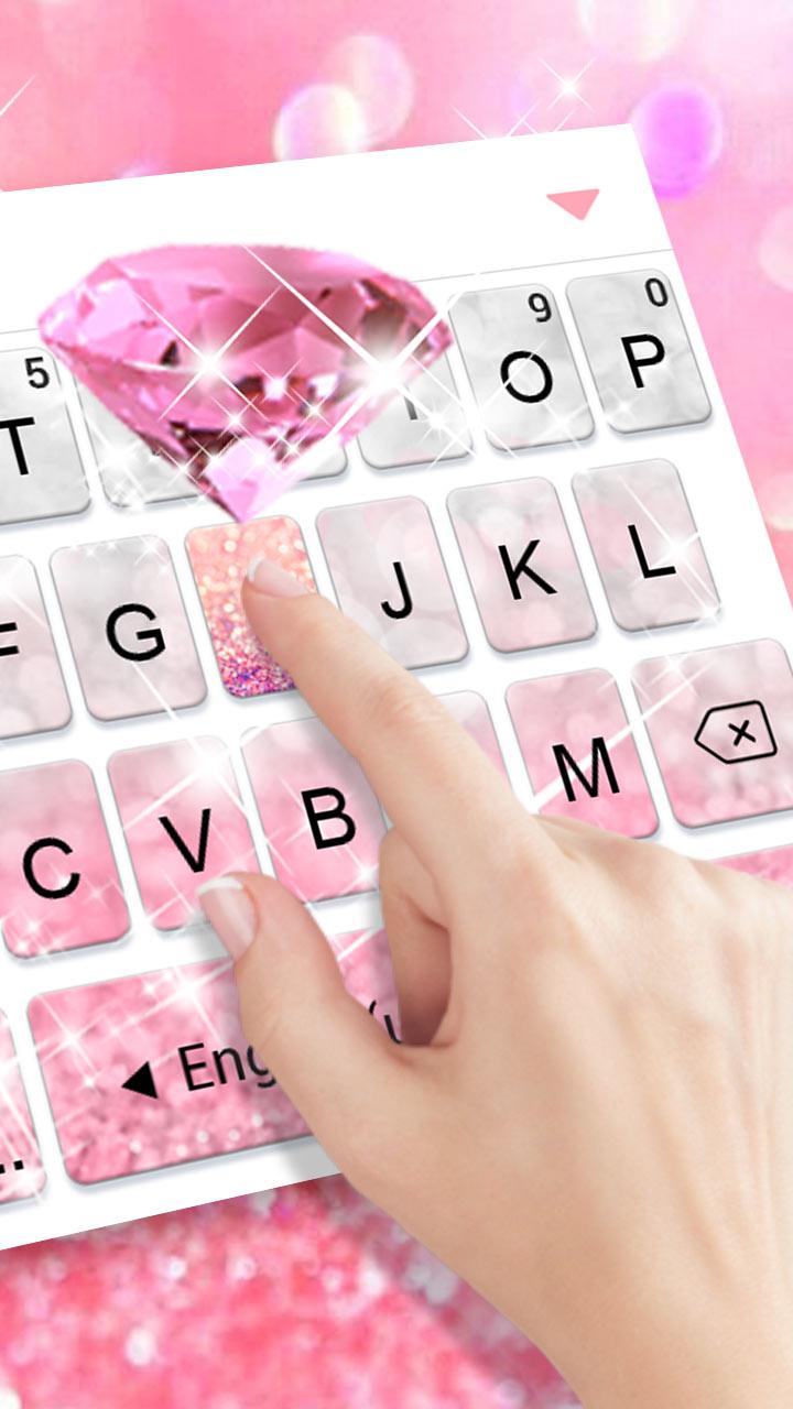 اسکرین شات 3 برنامه Glittering Pink Diamond Keyboard Theme
