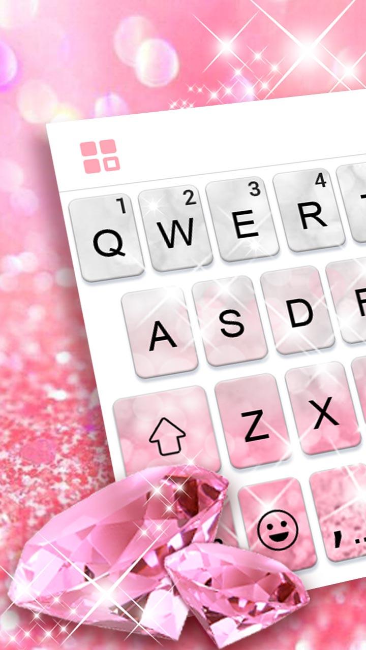اسکرین شات 2 برنامه Glittering Pink Diamond Keyboard Theme