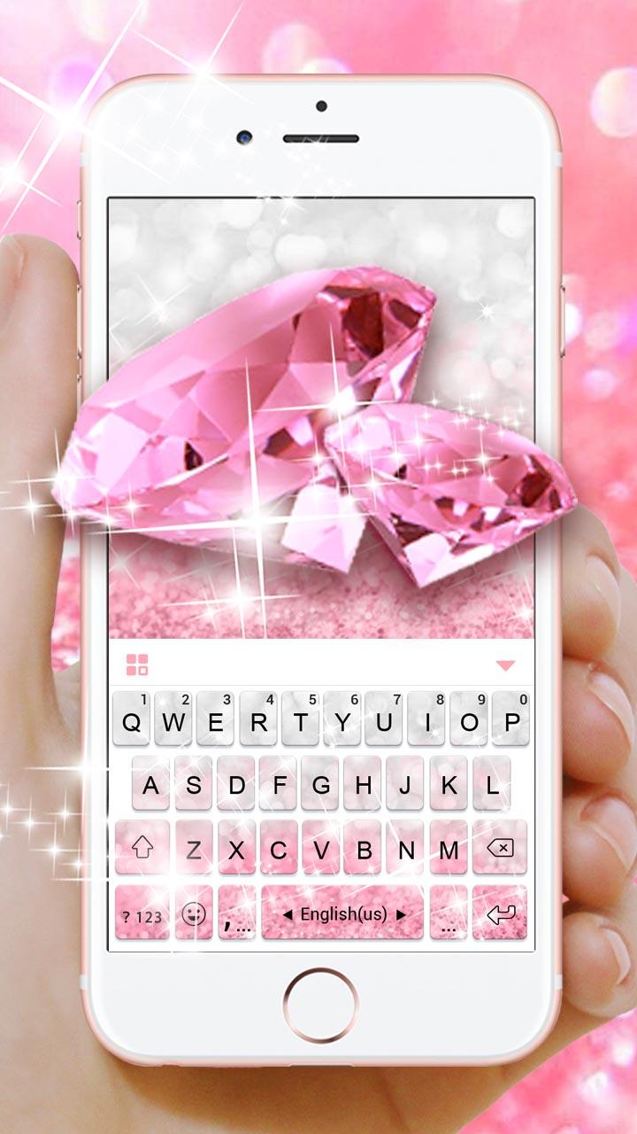 اسکرین شات 1 برنامه Glittering Pink Diamond Keyboard Theme