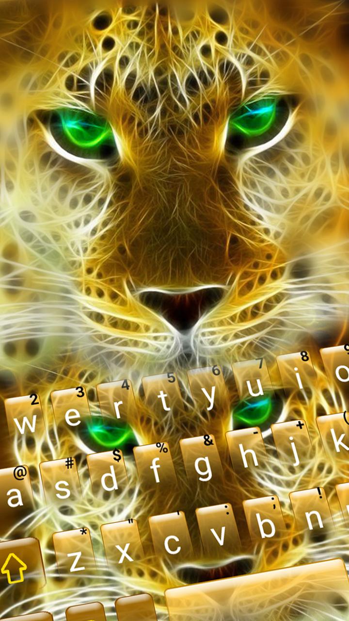 اسکرین شات 3 برنامه Golden Attacking Cheetah Keyboard Theme