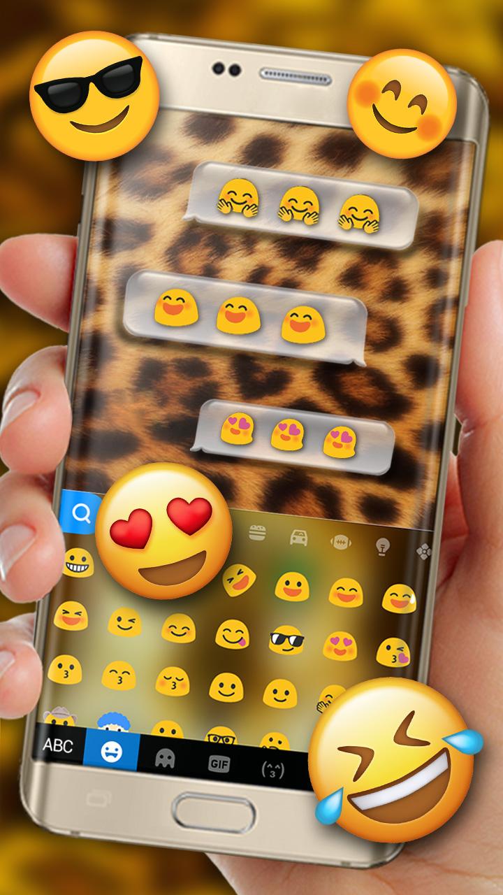 اسکرین شات 2 برنامه Golden Attacking Cheetah Keyboard Theme