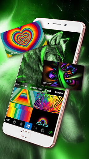 اسکرین شات 4 برنامه Green Wild Wolf Keyboard Theme