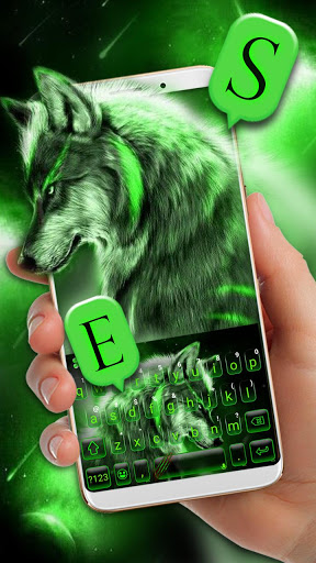 اسکرین شات 2 برنامه Green Wild Wolf Keyboard Theme