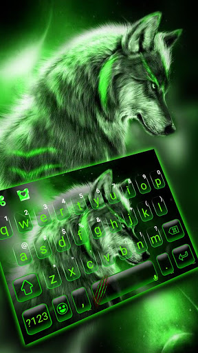 اسکرین شات 1 برنامه Green Wild Wolf Keyboard Theme