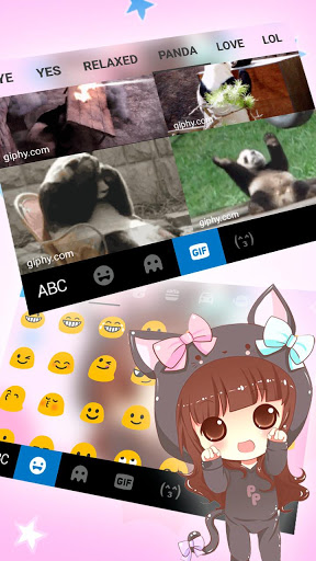 اسکرین شات 4 برنامه Kawaii Bow Girl Keyboard Theme