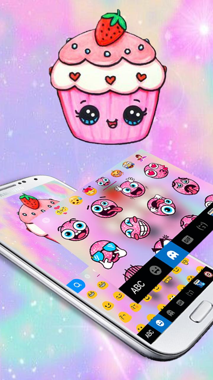 اسکرین شات 4 برنامه Kawaii Cute Cup Cake Keyboard Theme