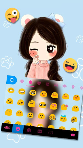 اسکرین شات 3 برنامه Kitty Girl Keyboard Theme