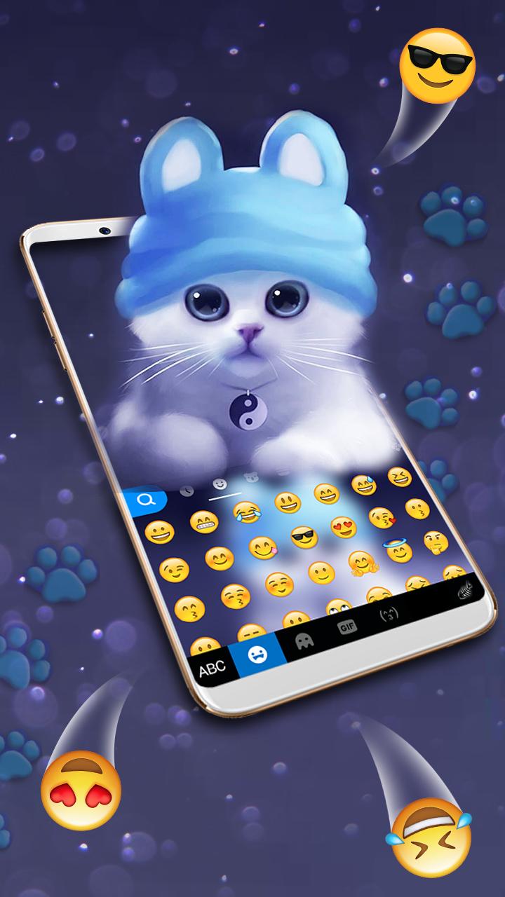 اسکرین شات 3 برنامه Kitty Hat Keyboard Theme