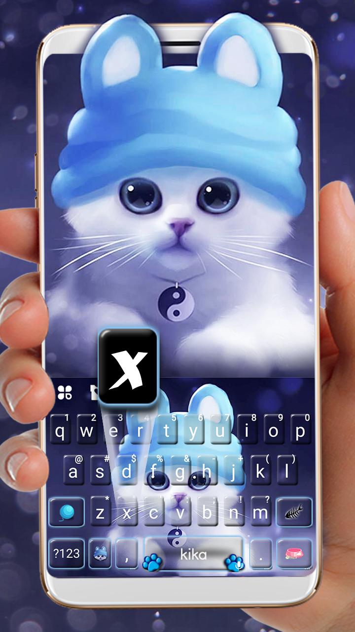 اسکرین شات 2 برنامه Kitty Hat Keyboard Theme