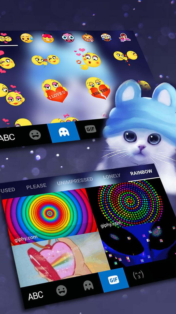 اسکرین شات 4 برنامه Kitty Hat Keyboard Theme