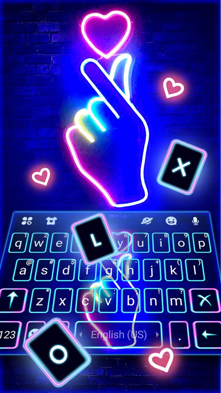 اسکرین شات 2 برنامه Love Heart Neon Theme
