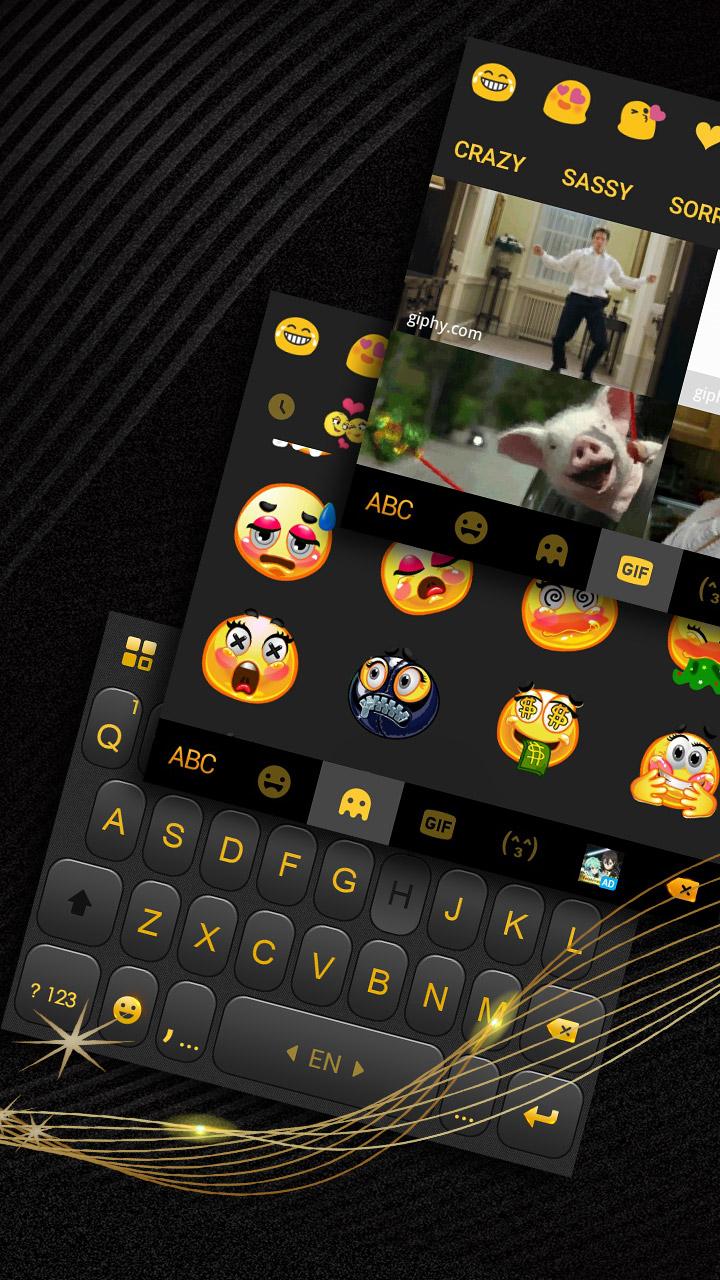 اسکرین شات 3 برنامه Luxury Golden Black Keyboard T
