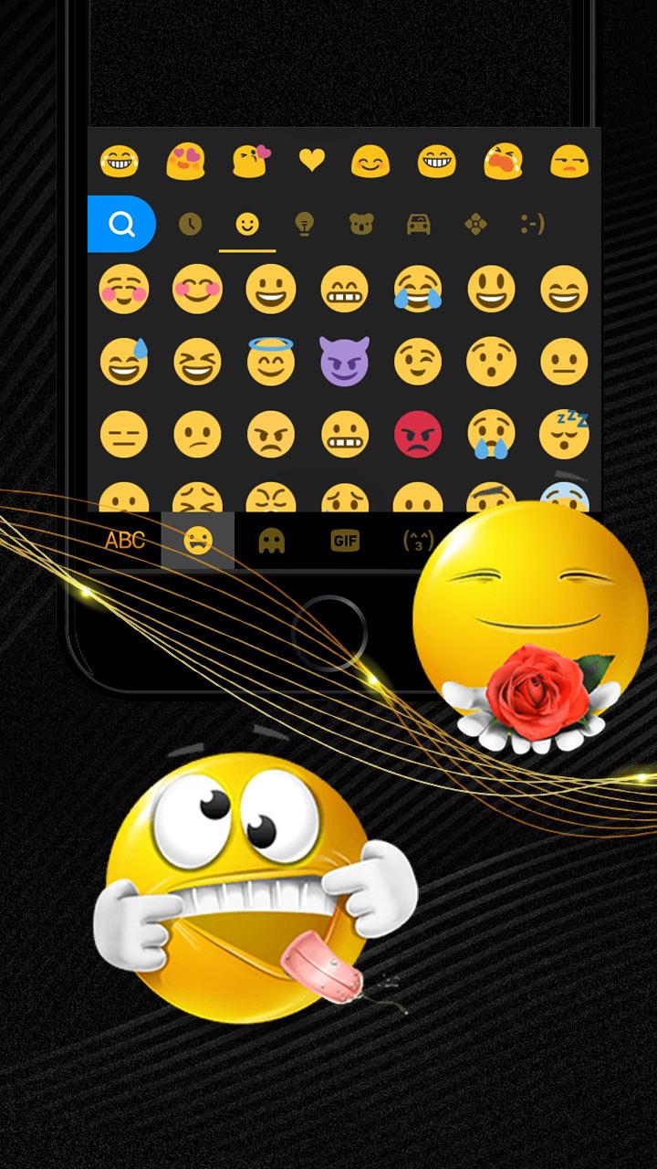 اسکرین شات 2 برنامه Luxury Golden Black Keyboard T