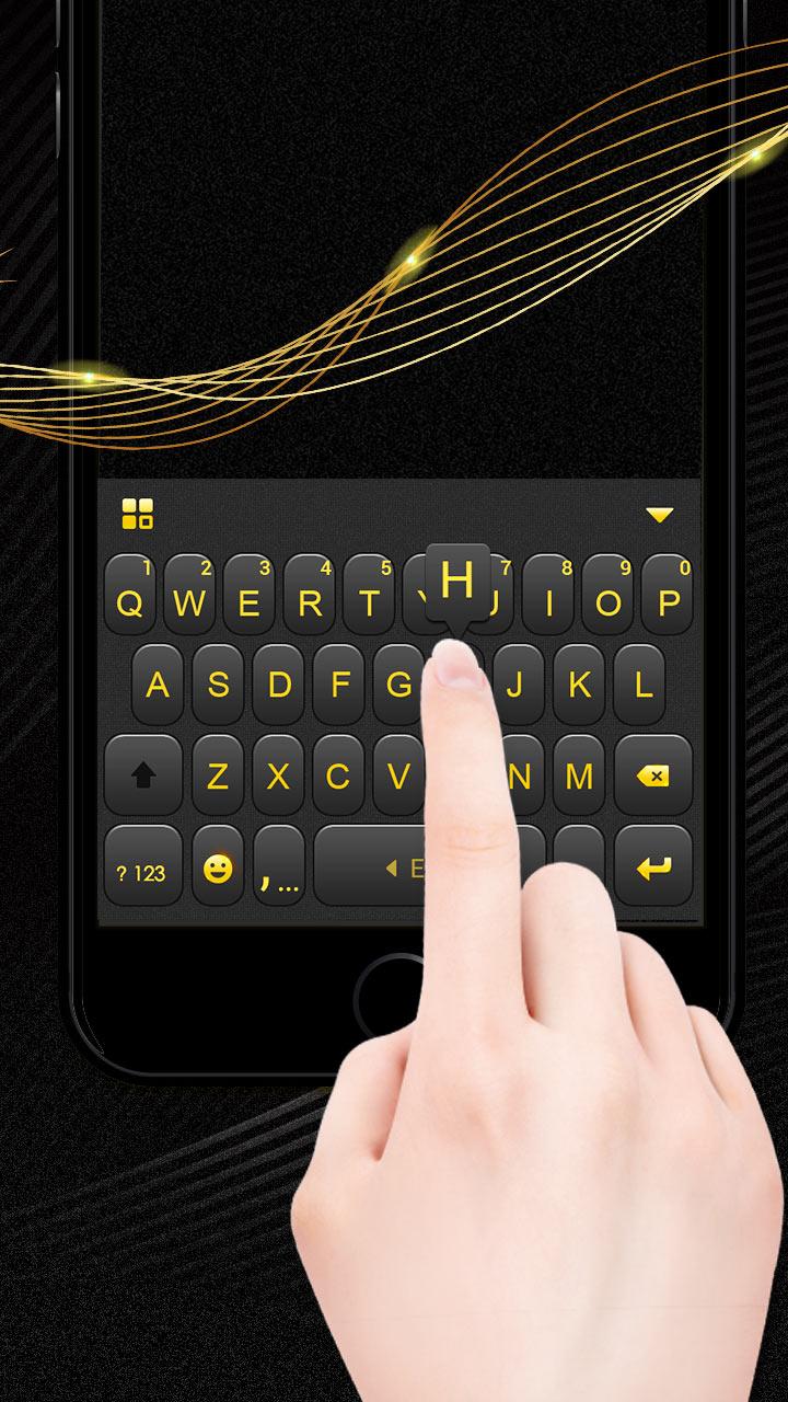 اسکرین شات 1 برنامه Luxury Golden Black Keyboard T