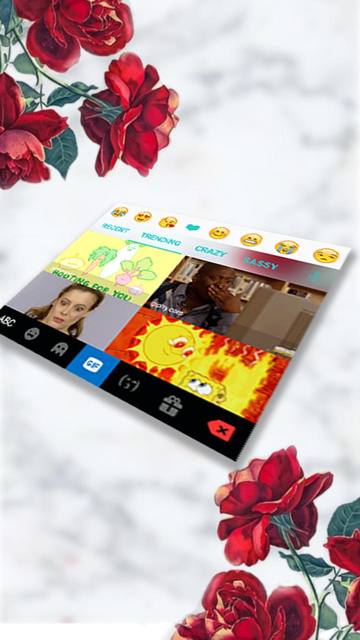 اسکرین شات 4 برنامه Marble Red Rose Keyboard Theme