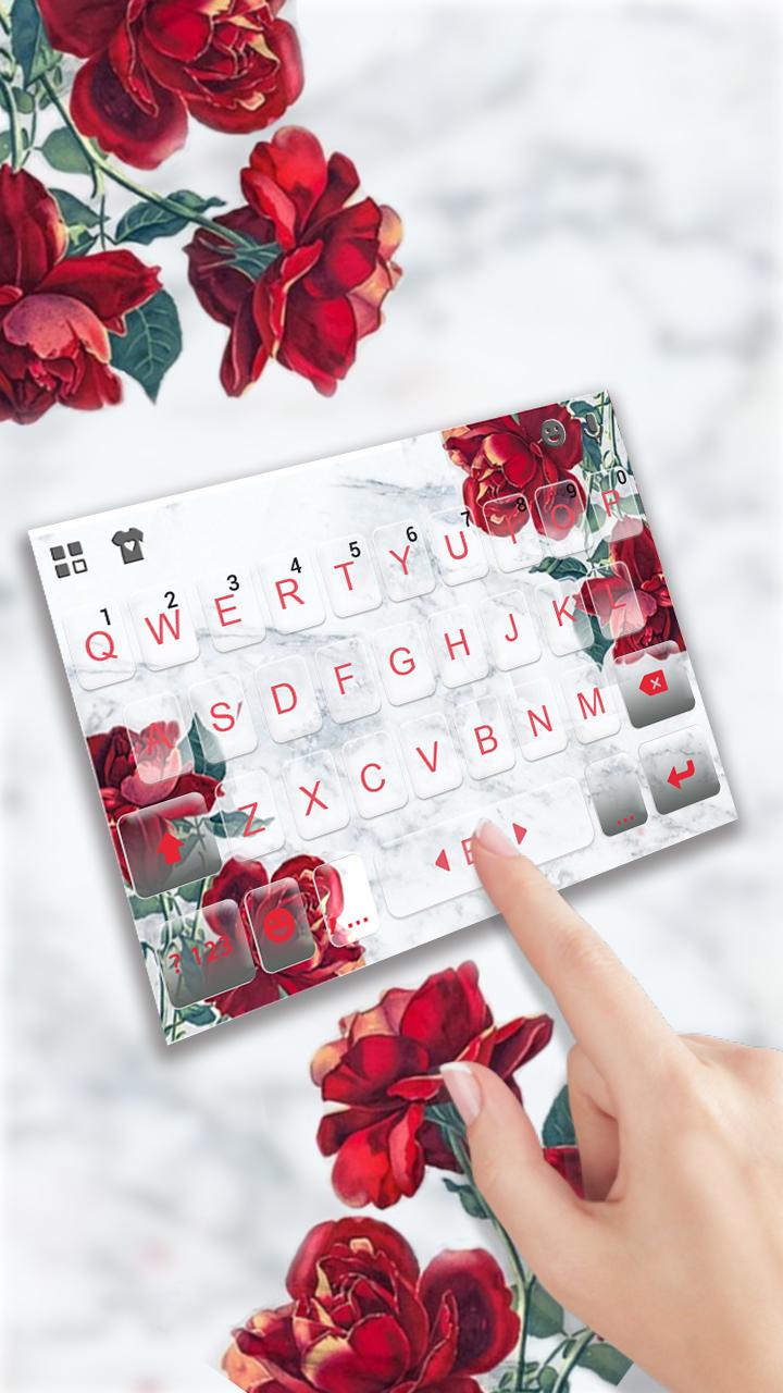 اسکرین شات 1 برنامه Marble Red Rose Keyboard Theme