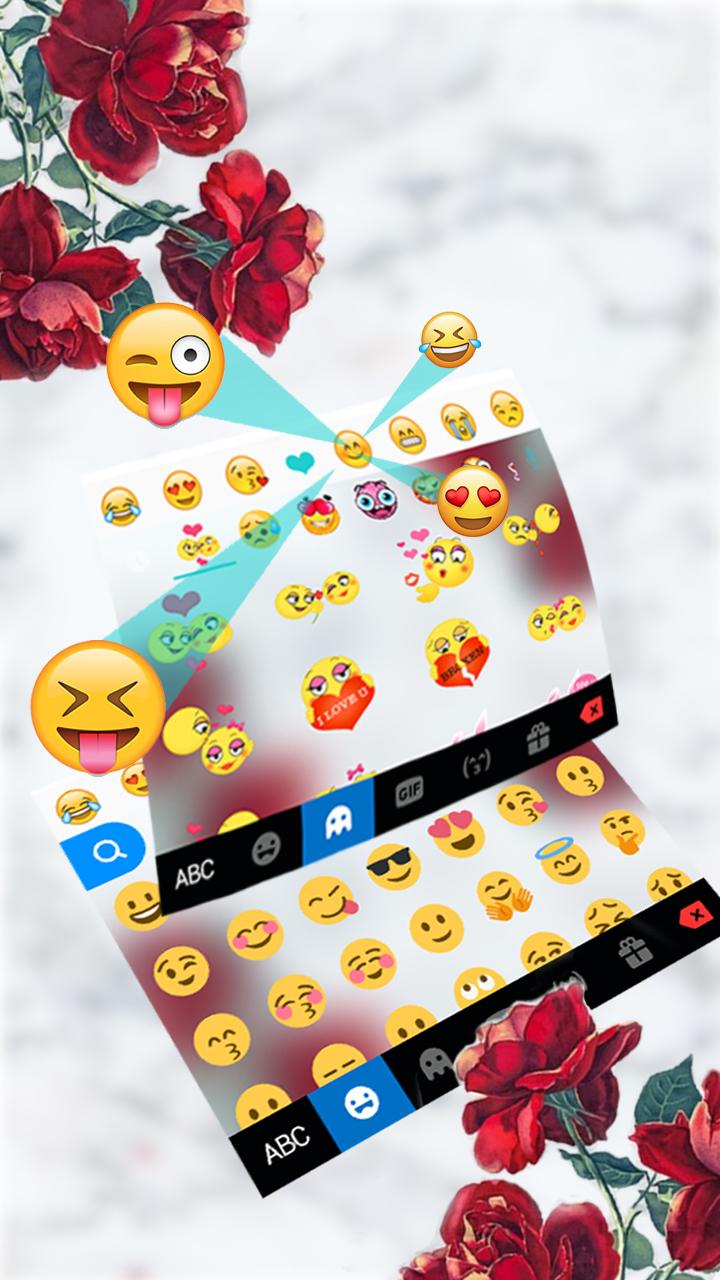 اسکرین شات 3 برنامه Marble Red Rose Keyboard Theme