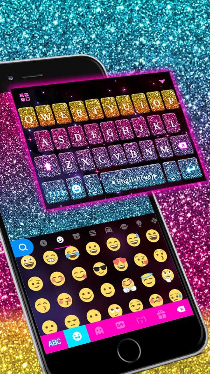 اسکرین شات 1 برنامه Color Glitter Keyboard