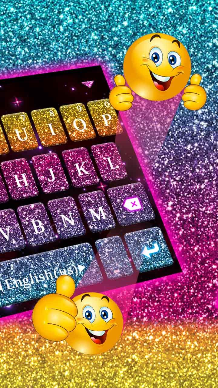 اسکرین شات 3 برنامه Color Glitter Keyboard