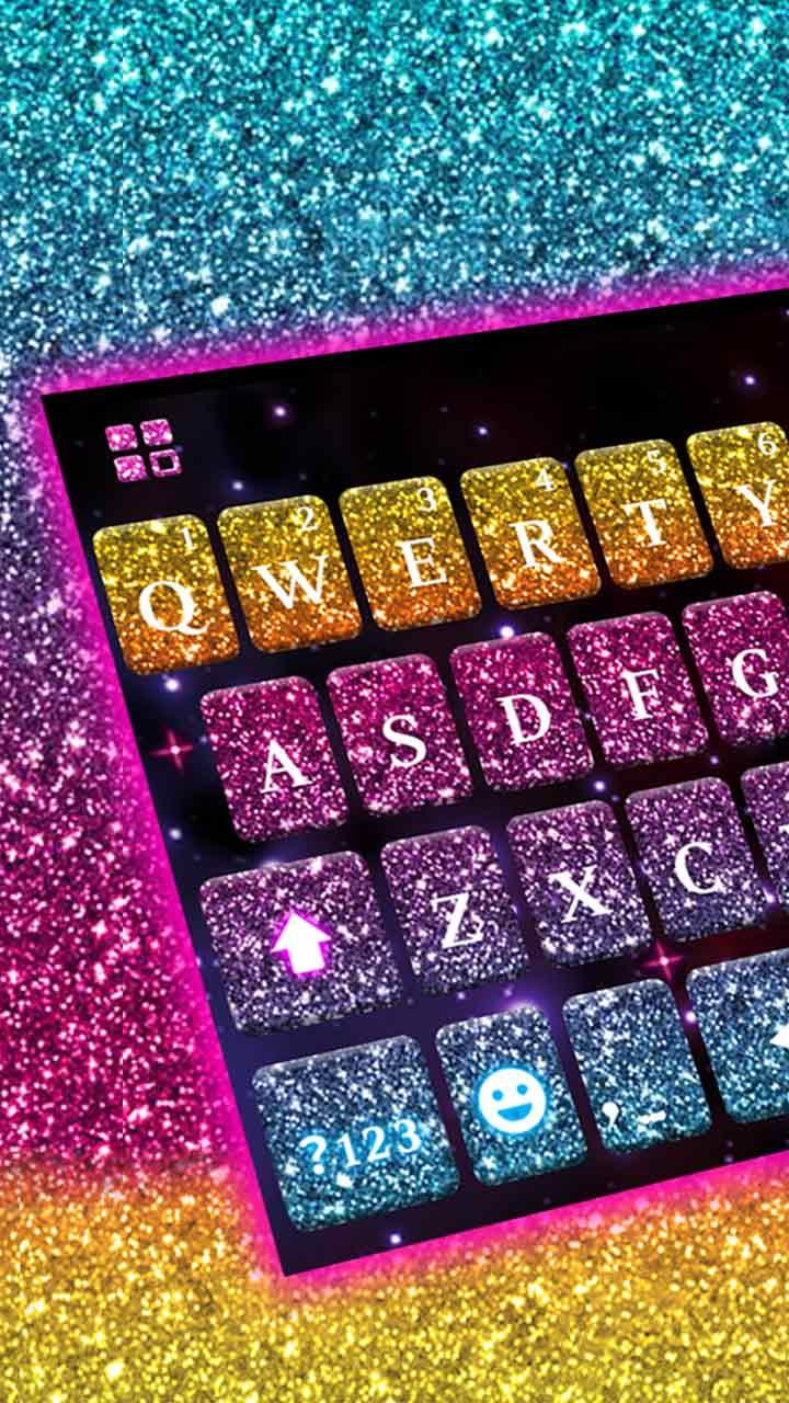 اسکرین شات 2 برنامه Color Glitter Keyboard