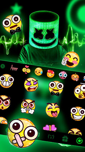 اسکرین شات 3 برنامه Neon Dj Cool Man Keyboard Theme