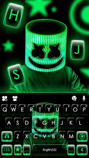 اسکرین شات 5 برنامه Neon Dj Cool Man Keyboard Theme